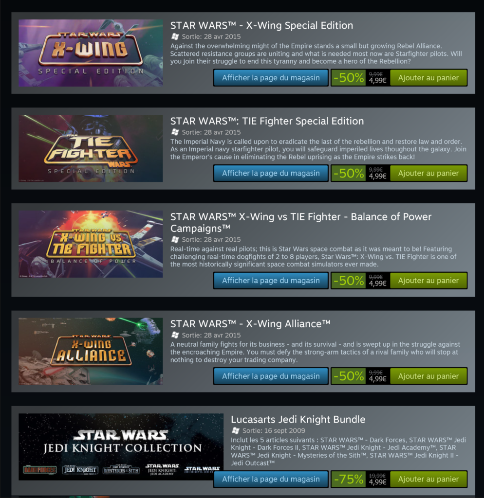 Steam Star Wars